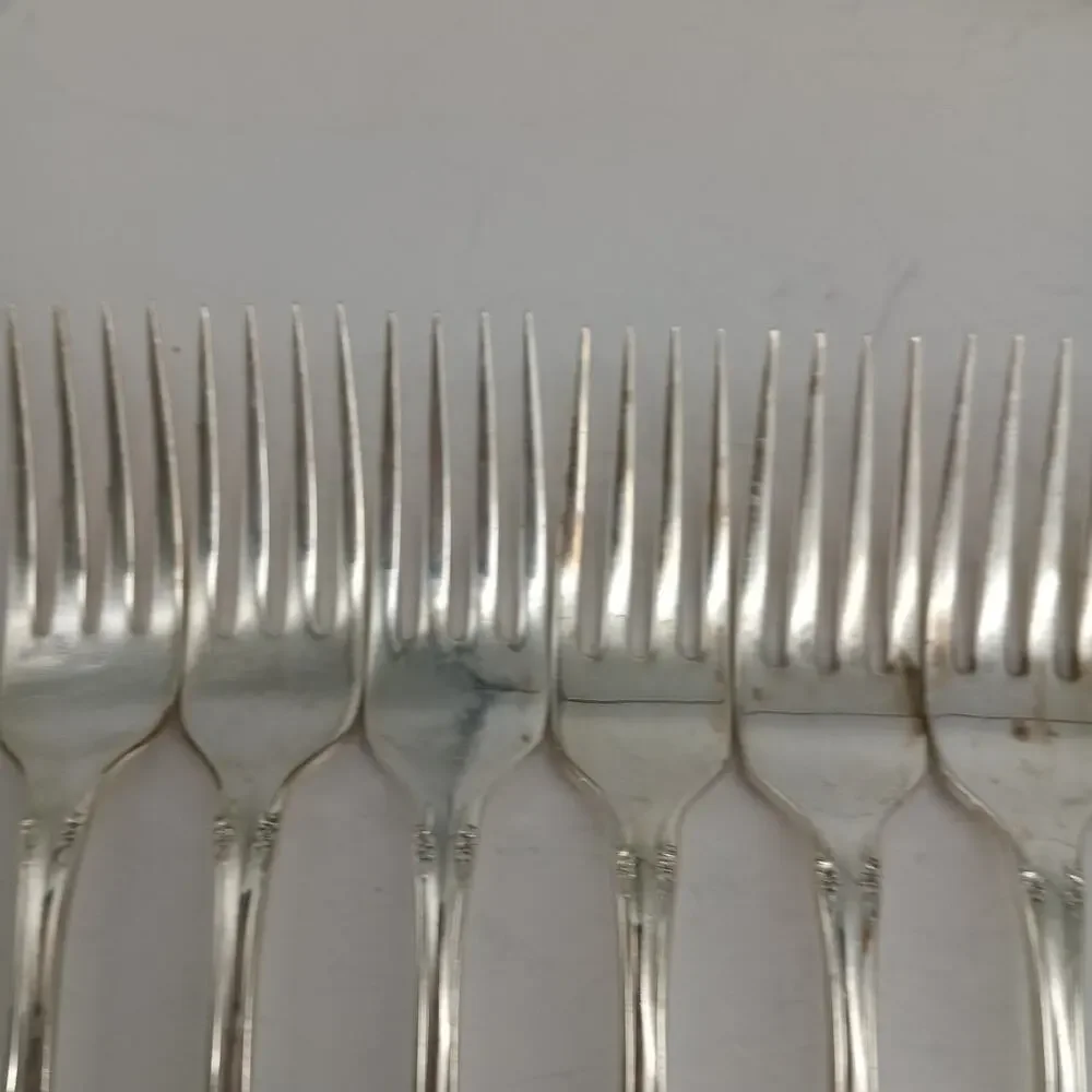 8X DF Vtg 1968 Oneida Community Silverplate Fredericksburg Dinner Forks